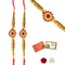 2CT Rakhi for Brother Bhaiya Bhabhi Traditional Handmade Designer Rakhi Set Roli Chawal, Greeting Card Rakshabandhan Rakhi Bracelet Hemper Gift Thread Bracelet